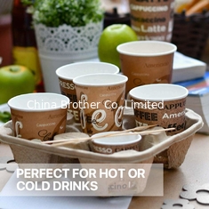 China Take away 2 Cup 4 Cup paper pulp carrier Biodegradable disposable coffee paper cup holder tray supplier